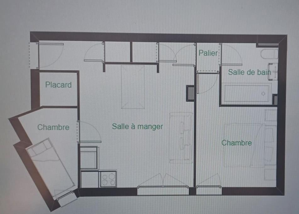 Spacieux Appartement T2 & Cabine 레 장글 외부 사진